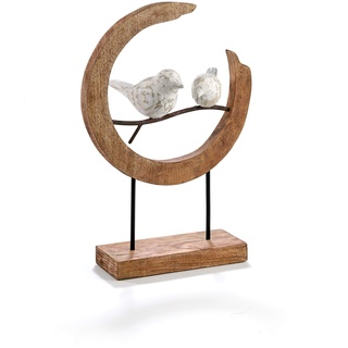 Moritz Skulptur braun Loving Birds - Vögel - Liebe - Moderne Dekoration aus Mango-Holz - schöne Geschenkidee ergänzt eine Natur Deko hervorragend