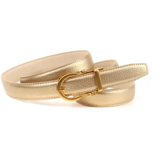 Ledergürtel ANTHONI CROWN, Damen, Gr. 100, gold, Rindsleder, Gürtel Ledergürtel, aus Rindsleder, 2,5 cm schmal, mit Automatikschließe in Gold