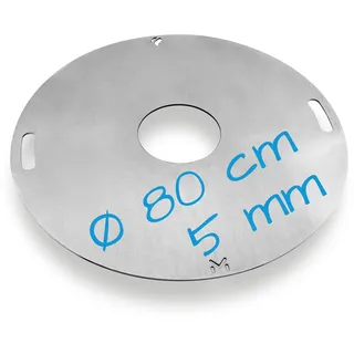 mocisa Universal BBQ Grillplatte 80 cm | Feuerplatte | Fassgrill | Kugelgrill | Ø80 cm Stahl Stärke 5mm | hergestellt in Bayern | Plancha | Feuerring | Grillring | BBQ Ring | BBQ-Disc