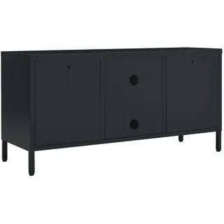 vidaXL TV-Schrank Schwarz 105x35x52 cm Stahl und Glas