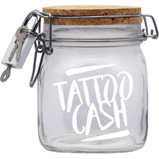 Spardose Tattoo Cash Weiss Geld Geschenk Idee Transparent M