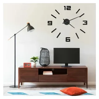 vidaXL 3D-Wanduhr 100,0 cm NA schwarz