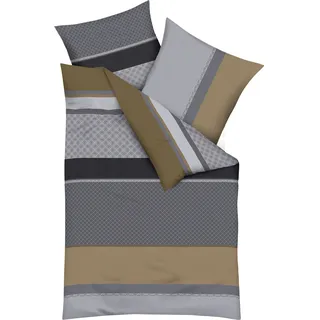 KAEPPEL Imperial gestreift 100% Baumwolle Gold 135 x 200 cm + 2 x 80 x 80 cm