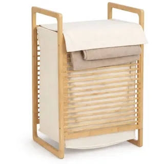 BURI Regal Bambus Eckregal Holz Badregal Wäschesammler Holz Regal Wäschekorb