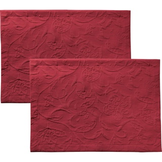 Platzset, Tischset "Cordoba" 2er-Pack, PICHLER, (2-St), bügelfrei Uni rot