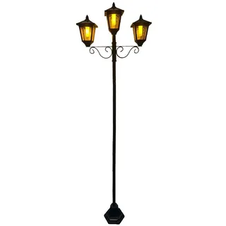 LED Solar-Kandelaber "Lighty" orange-flame 195x76cm schwarz 1036