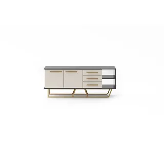 JVmoebel Beiges Luxuriöses Sideboard Designer Wohnzimmer Holz Lowboard