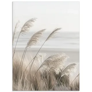 ARTland Wanddeko Glasbilder Wandbild Glas Bild 45x60 cm Pflanzen natural elements Gräser Pampasgras Strand Boho Deko U5GO
