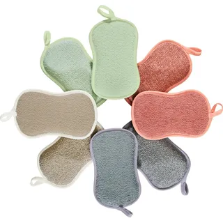 Erwin Müller Geschirrtuch Spülpad 8er-Pack, Uni beige|bunt|grau|grün|rosa
