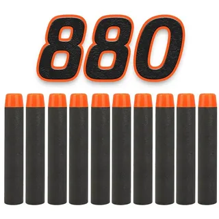 König Design Dartpfeil 880 Soft Nachfüll Foam Darts Pfeile Elite Clip für NERF N-Strike, Ersatzpfeile Munition Foam Darts kompatibel mit Nerf Hasbro Fortnite schwarz