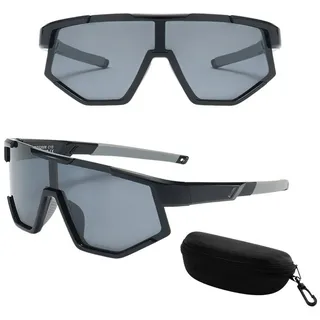 Refttenw Fahrradbrille Kinder-Fahrradbrille,Sportsonnenbrille,UV-Schutzbrille,Polarisiert, UV 400 schwarz