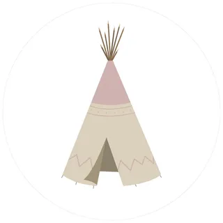 Babywanddeko Indianer Haus, Beige, Metall, 3 cm, Babymöbel, Kinderzimmer-Deko, Babyzimmer Wanddeko