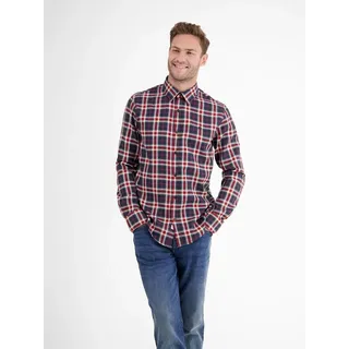 Lerros Herren Karohemd in Strukturqualität - Urban Red - L