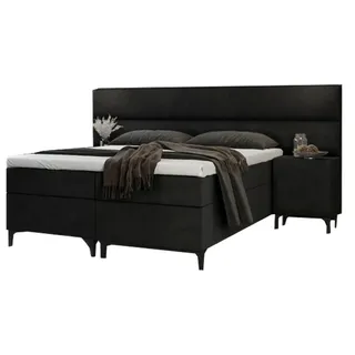 Best For Home Boxbett, Schwarz, Holz, Rechteckig, 140x200 cm, Schlafzimmer, Betten, Boxspringbetten