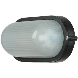 Licht-Erlebnisse Außenwandleuchte Aluminium, Kunststoff 11,0 cm E27 IP44 schwarz/weiß