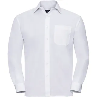 Russell Collection Klassisches Popeline Hemd, white, 4XL