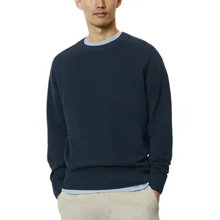 Marc O'Polo Herren Strickpullover aus Bio-Baumwolle Langarm, Blau (Dark Navy), XL - XL