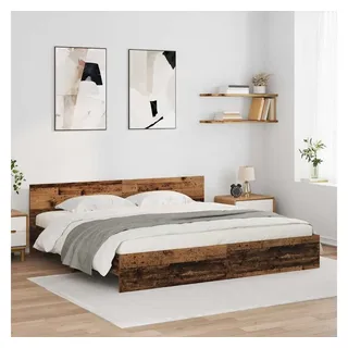 vidaXL Bettrahmen mit Kopfteil Altholz 180 x 200 cm Holzwerkstoff