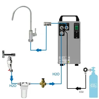 bietal® BieTal Tafelwassergerät Untertisch 1ltg Wasserhahn Wasserfilter ohne Kühlung