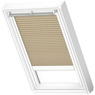 Velux Dachfensterplissee Elektro FML FK04 1277SWL  (Farbe: Sandbeige - 1277SWL, Farbe Schiene: Weiß, Elektrisch)