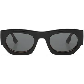 KOMONO Alpha Black Tortoise Unisex Oval Bio-Nylon-Sonnenbrille für Damen und Herren mit UV-Schutz und kratzfesten Gläsern - Einheitsgröße
