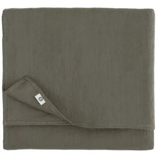 Linen & Cotton Tischdecke Stoff Tischtuch Hygge - Grau, 140 x 350cm | 100% Leinen, Tischwäsche modern, Rechteckig Lang für Home Küche Esstisch Restaurant Hotel Cafe Party Deko Sommer Geburtstag