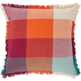 Atmosphera Yucatan - Kissen mit Fransen, 45 x 10 x 45 cm, Polyester/Baumwolle, mehrfarbig