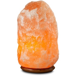 HIMALAYA SALT DREAMS Salzkristall-Tischlampe Rock, Leuchtmittel wechselbar, Warmweiß, Handgefertigt aus Salzkristall - jeder Stein ein Unikat, ca.18-22 kg orange