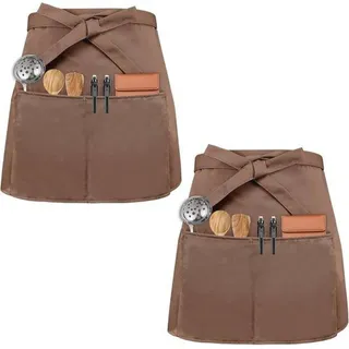 Famanu Kellnerschürzen mit 3 Taschen - Set von 2 für Bistro und Restaurant