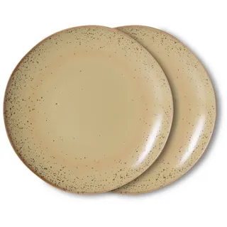 HKLiving - 70's Teller, Ø 17,5 cm, grit (2er-Set)