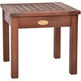 Eukalyptus Holz Beistelltisch 40 cm - dunkelbraun - Garten Blumen Tisch Massiv