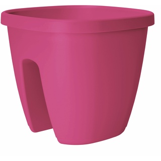 Emsa Geländertopf für Balkon, 9 Liter, Selbstbewässerungssystem, Pink Hell, City, 517659