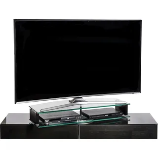 TV-Board JAHNKE "Z- DA 90" Sideboards Gr. B/H/T: 90 cm x 14,6 cm x 38 cm, schwarz (klarglas, schwarz, schwarz) TV-Lowboards Drehbarer TV- Aufsatz zur Unterbringung von Receivern