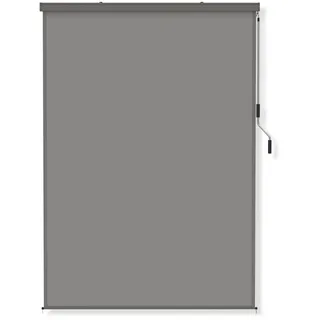 FIVMEN Senkrechtmarkise Außen 180x250 cm Aussenrollo Wetterfest Sonnenschutz mit Handkurbel Sonnenschutzrollo Balkonrollo 180 cm Breit Balkonschutz Balkon Sichtschutz für Terrasse Garten, Grau