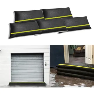 Stubotar 4 Stück Wasser aktivierter Sandsack mit reflektierendem Streifen für Hochwasserschutz Wasserabsorbierende Hochwassersperre für Tür Garage Garten aufgewertet 20x60CM
