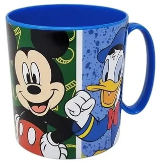 Disney Tasse Mickey Mouse Donald Duck Figuren Becher aus Kunststoff für Frühstück Snacks 390 ml