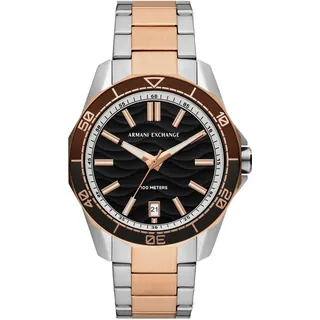 Armani Exchange Watch for Men, Quartz Three Hand Date Movement and 44mm Case Size with Stainless Steel or Silicone Strap