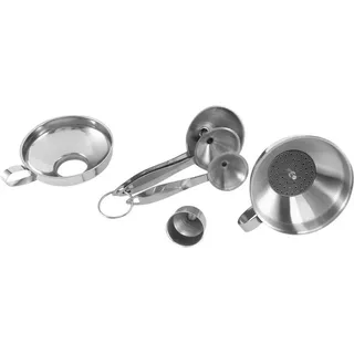 Edelstahl-Trichter-Set, Küchentrichter mit Sieb zum Umfüllen von flüssigen Gewürzen und Ölen