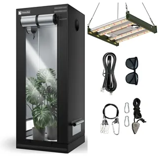 Growbox Komplettset Gewächshaus 80x80x180cm Pflanzen Zuchtzelt + 120W LED Light