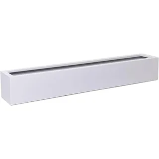 VIVANNO Balkonkasten FLOBO Pflanzkasten aus Fiberglas, Weiß - 100 cm