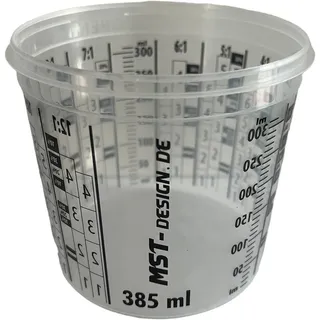 MST-DESIGN 100 x Lackmischbecher 0,385 L I 385 ml I Messbecher Mischbecher I Anmischen von Farbe I Lack mit Skala I Lackieren Lack Lackierzubehör Wassertransferdruck Watertransferprinting
