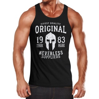 Neverless Tanktop Herren Tank-Top Original Gladiator Sparta Helm Athletic Vintage Muskelshirt Muscle Shirt Neverless® mit Print schwarz S