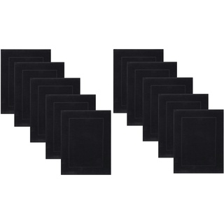 Betz 10 Stück Badvorleger Badematte PREMIUM 100% Baumwolle Größe 50x70 cm Qualität 650g/m2 Farbe schwarz