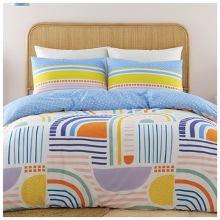 GC GAVENO CAVAILIA Geometrisches Bettbezug-Set, Polycotton-Stoff, bedrucktes Bettwäsche-Set, Regenbogen-Bettbezüge, Mehrfarbig