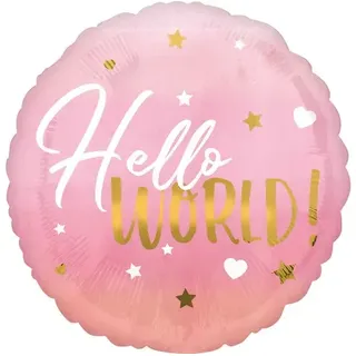 Amscan -  Folienballon BABY GIRL Hello World pink S40