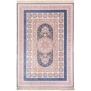 Orientteppich MORGENLAND "Orientteppich - Akghar läufer" Teppiche Gr. B/L: 100 cm x 150 cm, 8 mm, 1,5 m2, 1 St., blau (dunkelblau) Orientalische Muster