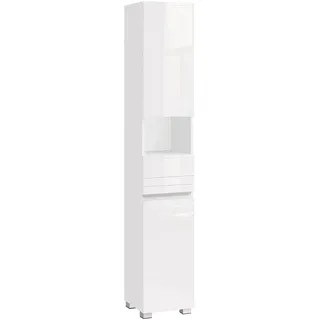 VASAGLE Badezimmerschrank mit Schublade 30 x 170 x 30 cm Weiß