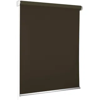 ROLLMAXXX Verdunkelungsrollo Seitenzug 180 x 190 cm – Braun | Stoffrollo mit Kettenzug für Fenster, Fensterrollo Verdunkelung & Sichtschutz, Montage an Wand oder Decke