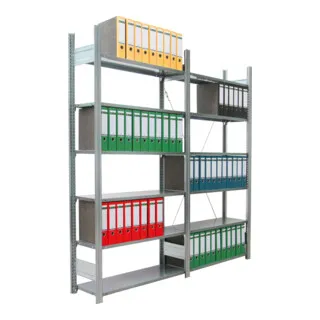Regalwerk BERT Ordnerregal Anbaufeld HxBxT 2000x1285x300mm 6 Fachböden & 6 Ebenen