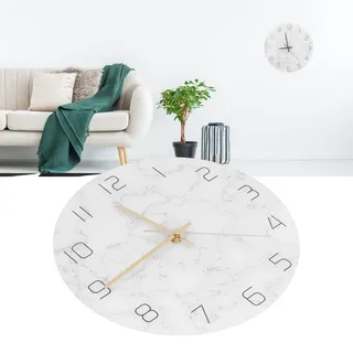 Minimalistische Und Kreative Marmor-wanduhr, Uv-bedruckte Acryluhr, Dekoration Für Das Wohnzimmer.